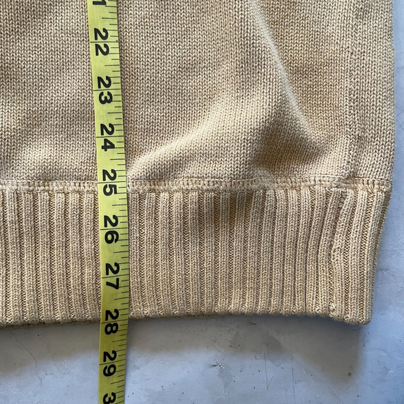 Eddie Bauer Quarter 1/4 Zip Sweater Mens TXL Yellow Cotton Preppy Quiet Luxury - Picture 6 of 6